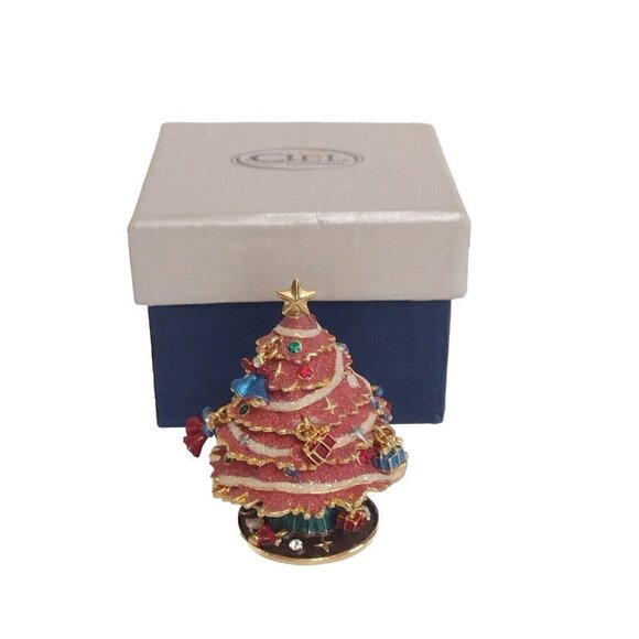 Ciel Collectable Christmas Tree Trinket Box Hand Crafted With Swarovski Crystals - Picture 1 of 10